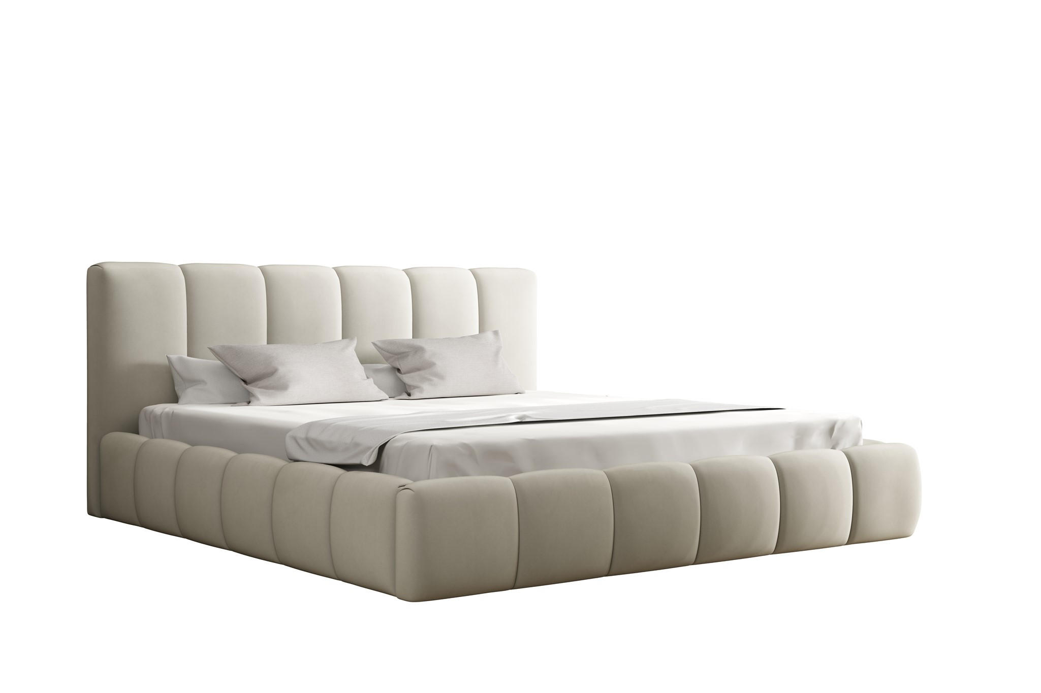 POLSTERBETT Giulia Magic Velvet Komplett - Beige, Holzwerkstoff/Textil (200/200cm) - Fun Möbel