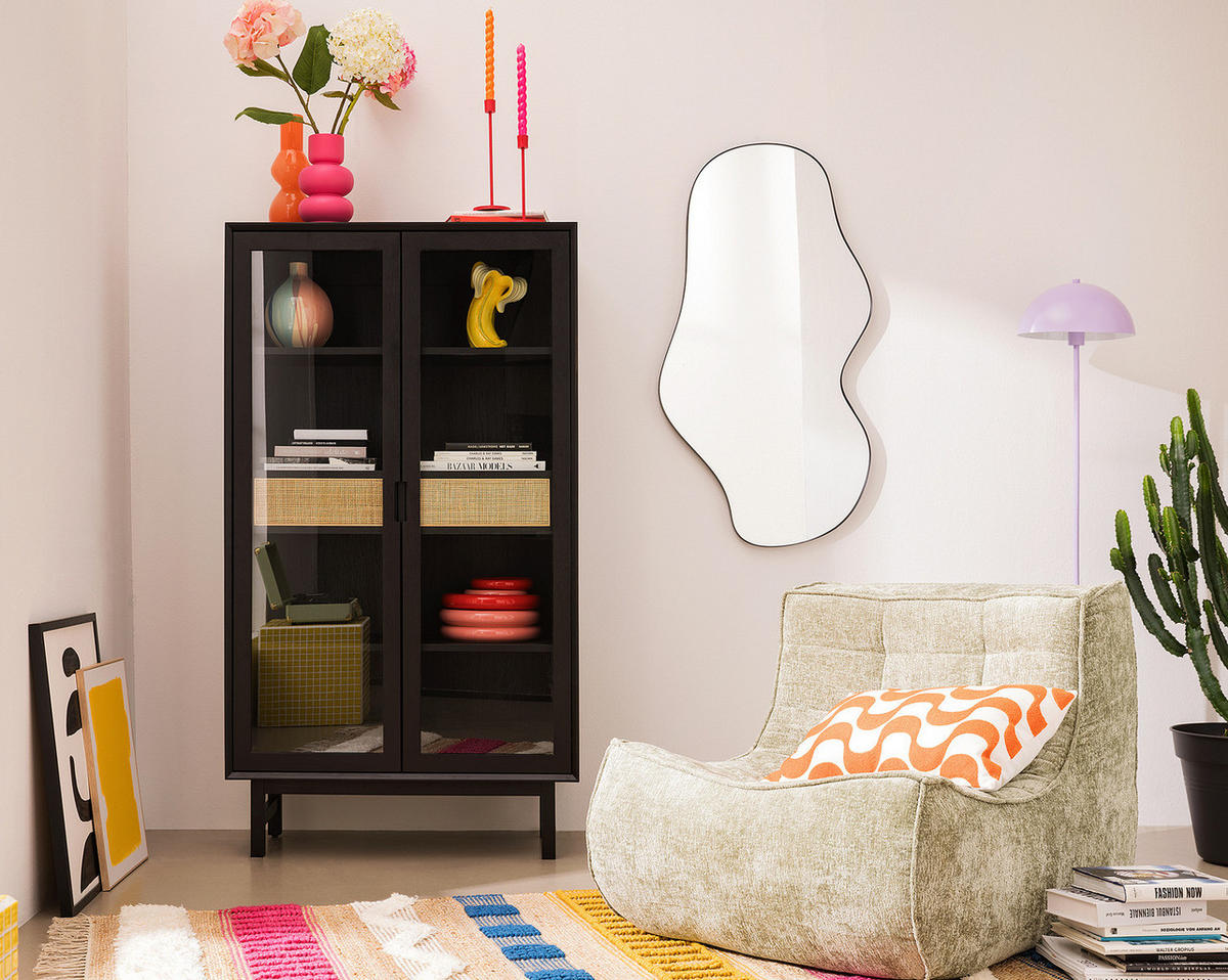 SPIEGEL - Schwarz - Schwarz, Holzwerkstoff/Metall (60/110/2.5cm) - home24