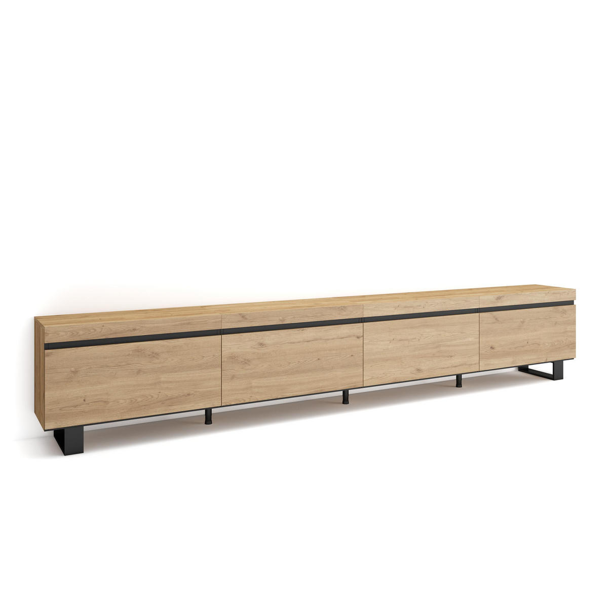 TV-SCHRANK Lowboard, eiche, 320/35/57 cm - Eichefarben, Holzwerkstoff (35/57/320cm) - Skraut Home