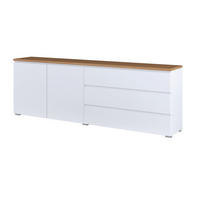 KOMODA Liko Bijelo i drvo - bijela, drvni materijal (200/67.9/34.5cm) - Petits-meubles