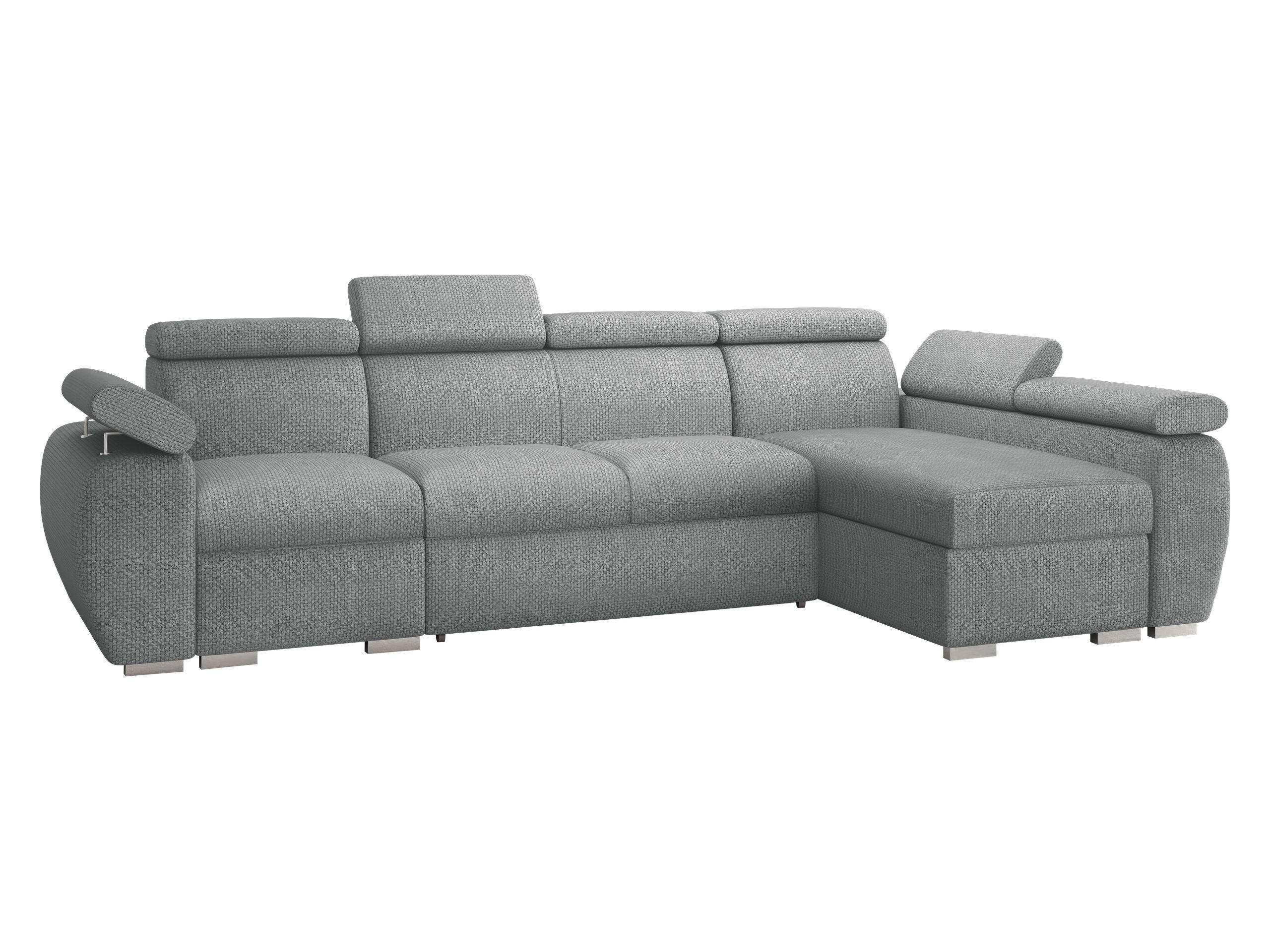 ECKSOFA Boston LCP, Seite: Rechts 1P(65)+2R+LCP - Dunkelgrau/Silberfarben, Holz/Textil (320/170cm) - MIRJAN24