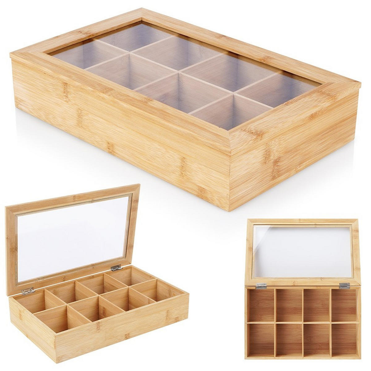 TEEBEHÄLTER aus Bambus 32 x 20 x 6,5 cm - Buchefarben, Holz (32/6.5/20cm) - Excellent Houseware