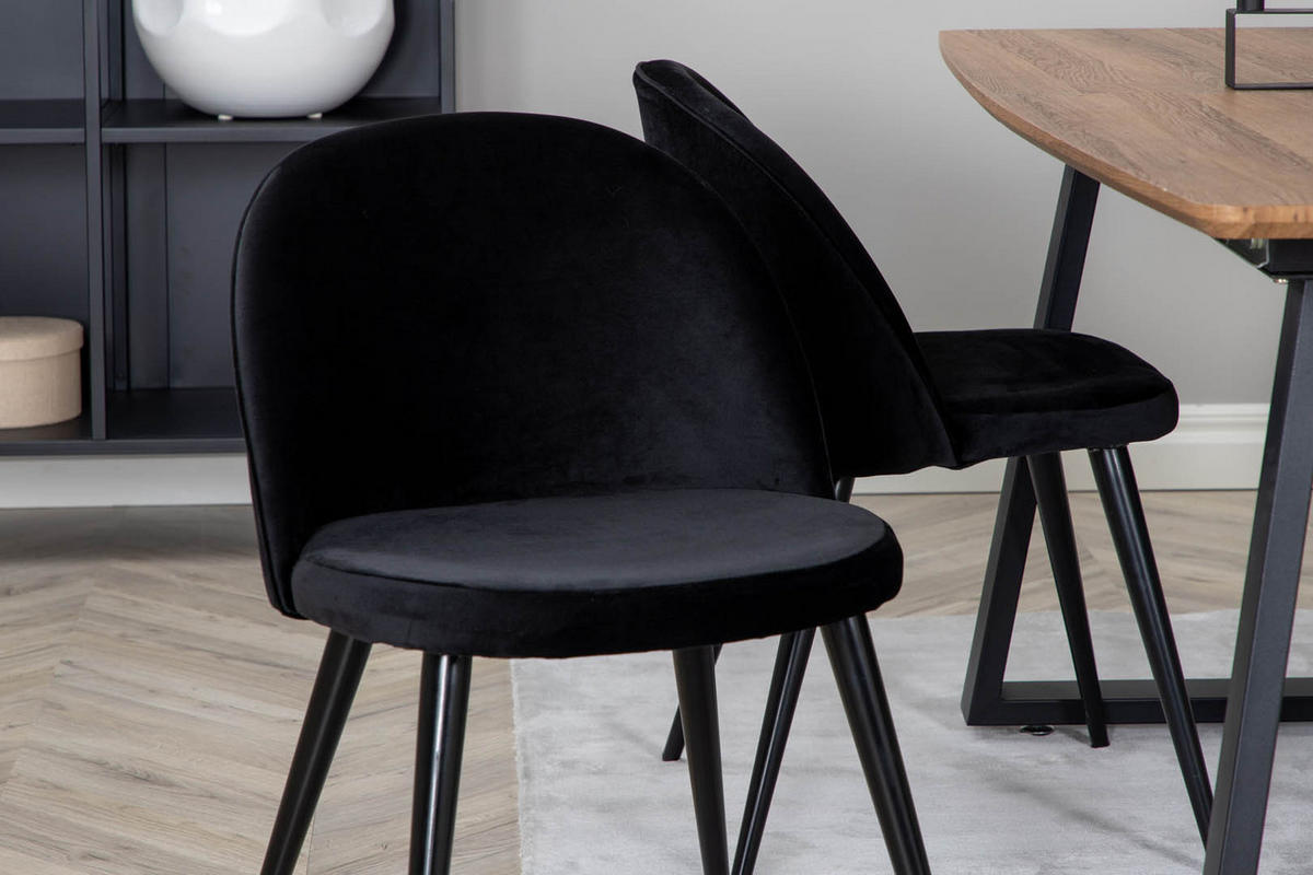TISCHGRUPPE Schwarz - Schwarz, Holzwerkstoff (85/75/160cm) - ebuy24