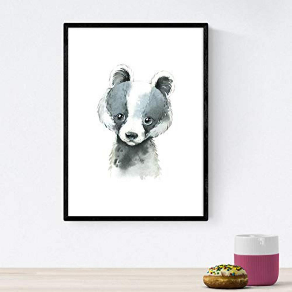 POSTER Set mit 4 Karte Zebra Pferd und Hirsch A4 Rahmenlos - Klar, Papier (29.7/3cm) - Nacnic