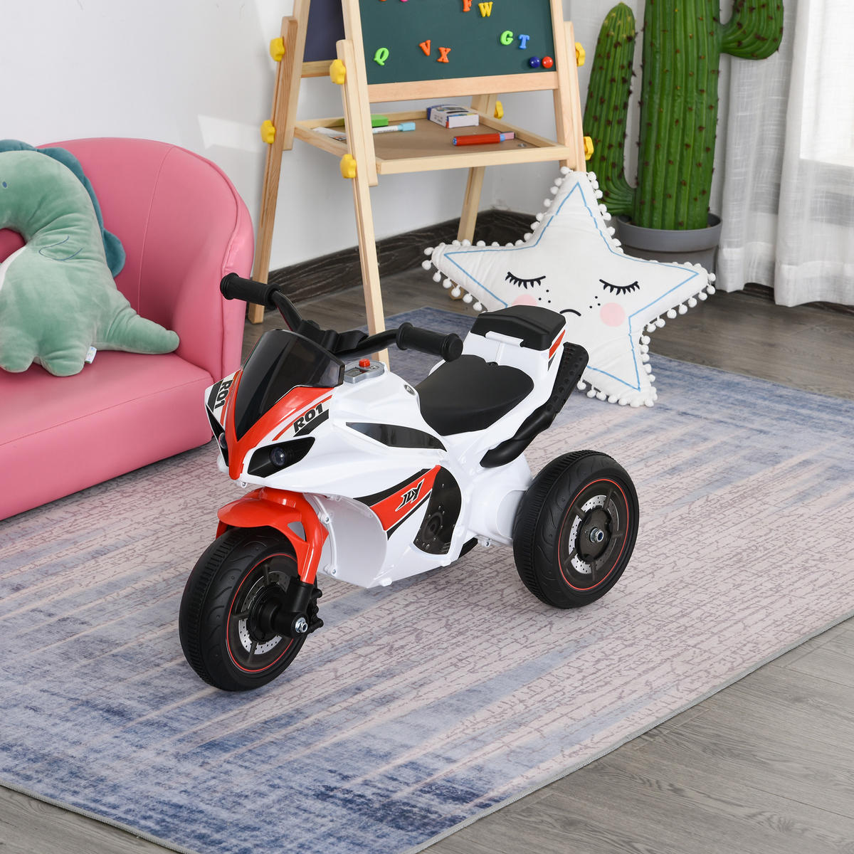 KINDER RUTSCHAUTO, Weiß+Rot, PP+ Metall - Weiß, Kunststoff (74/39/48cm) - HOMCOM