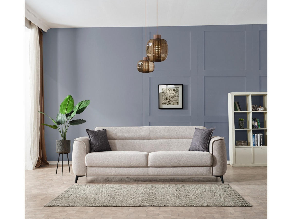 SITZGARNITUR Acapulco, Beige Stellvariante 3+3+1 - Beige, Holzwerkstoff/Kunststoff (237/87/98cm)