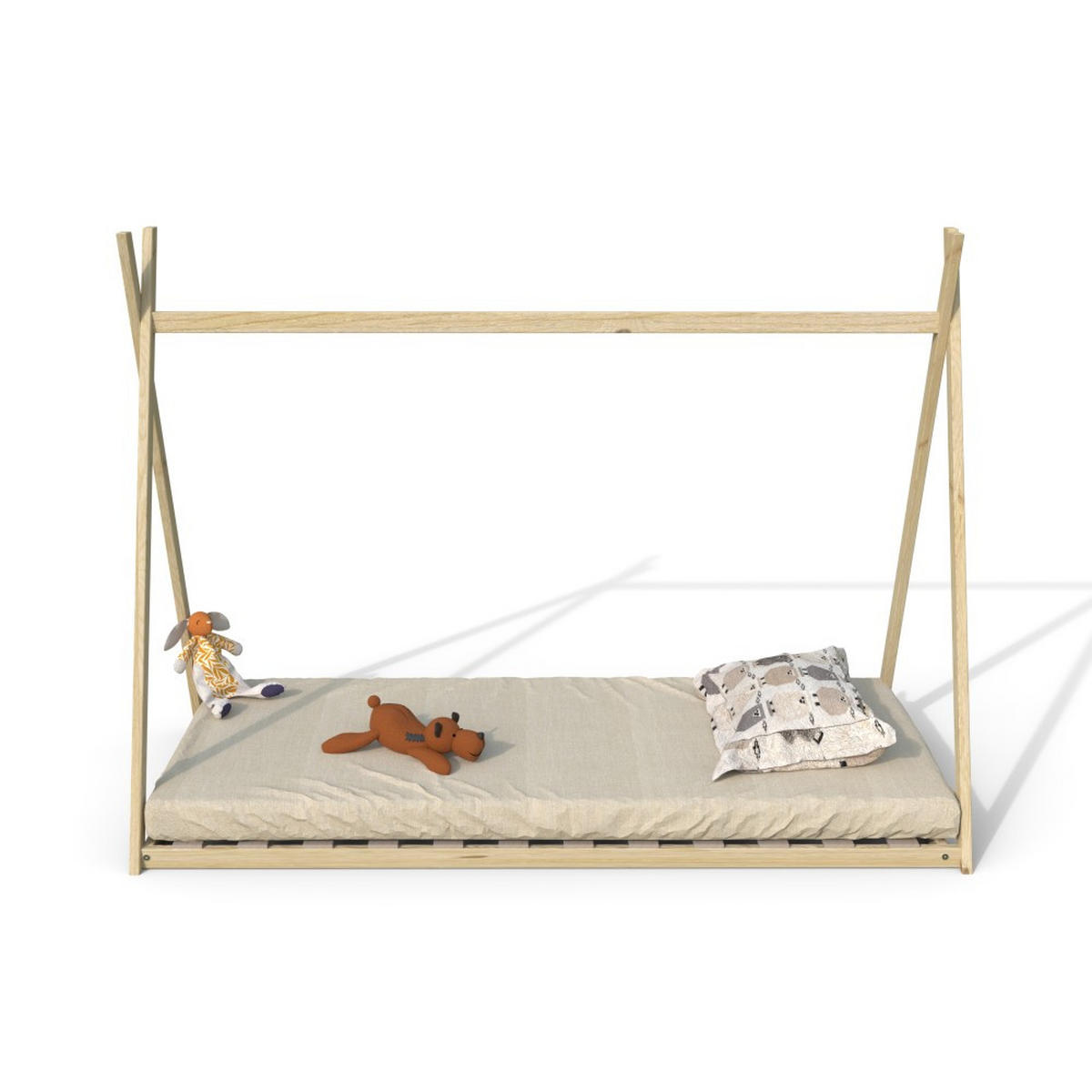 HAUSBETT SIOUX mit Lattenrost / Hausbett 90x190 Natural - Naturfarben, Holz (90/190cm) - Weber Industries