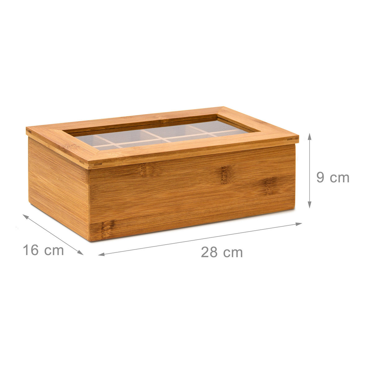 TEEBOX - Hellbraun, Holz/Kunststoff (28/9/16cm) - Relaxdays