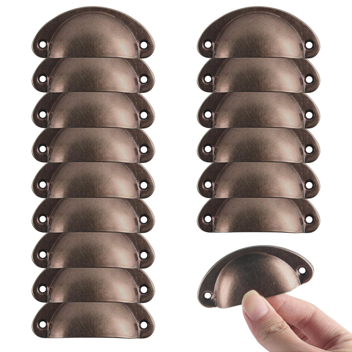 SCHRANKKNOPF 16er-Set - Rot, Metall (3.5/3/8.2cm)