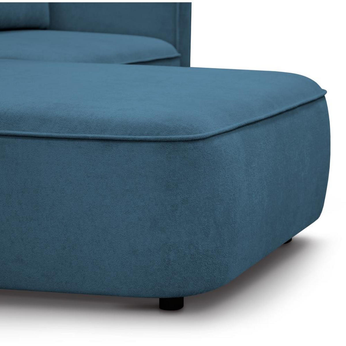ECKSCHLAFSOFA Carlos dunkelblau - Schwarz/Dunkelblau, Kunststoff/Textil (265/170cm) - Beautysofa