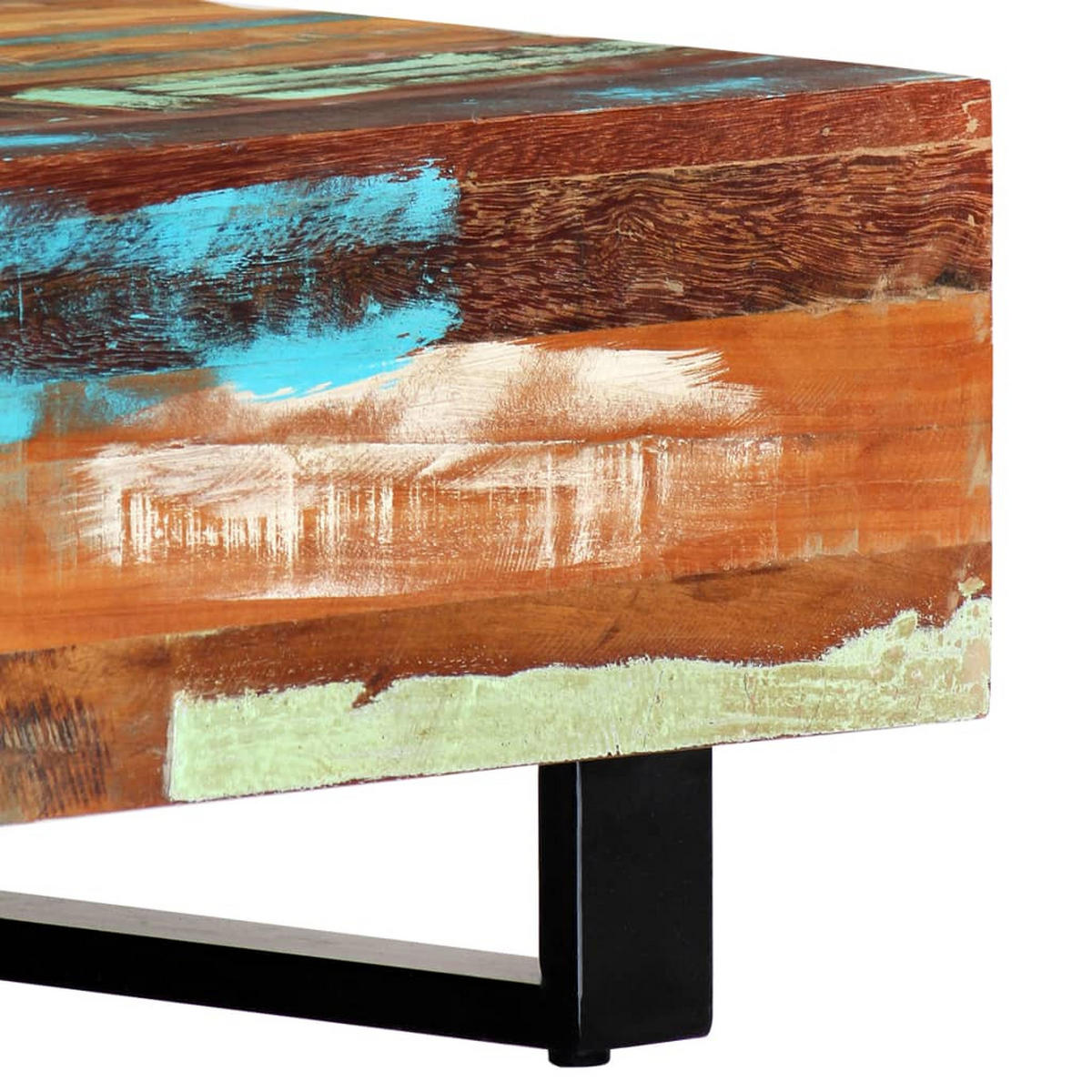 COUCHTISCH 120x50x30 cm Massives Altholz und Stahl - Braun, Holzwerkstoff (120/50/30cm) - furnicato