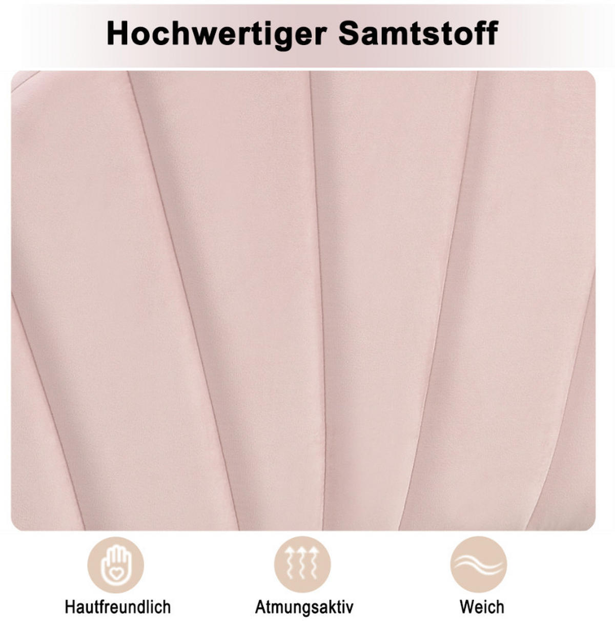 KINDERBETT Polsterbett 90/200 cm aus Samt mit höhenverstellbarem Kopfteil Rosa - Rosa, Textil (90/200cm) - Modenvie