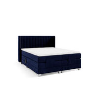 BOXSPRINGBETT Bett Elektrisch Magnus - Blau, Holzwerkstoff/Textil (120/200cm) - Fun Möbel