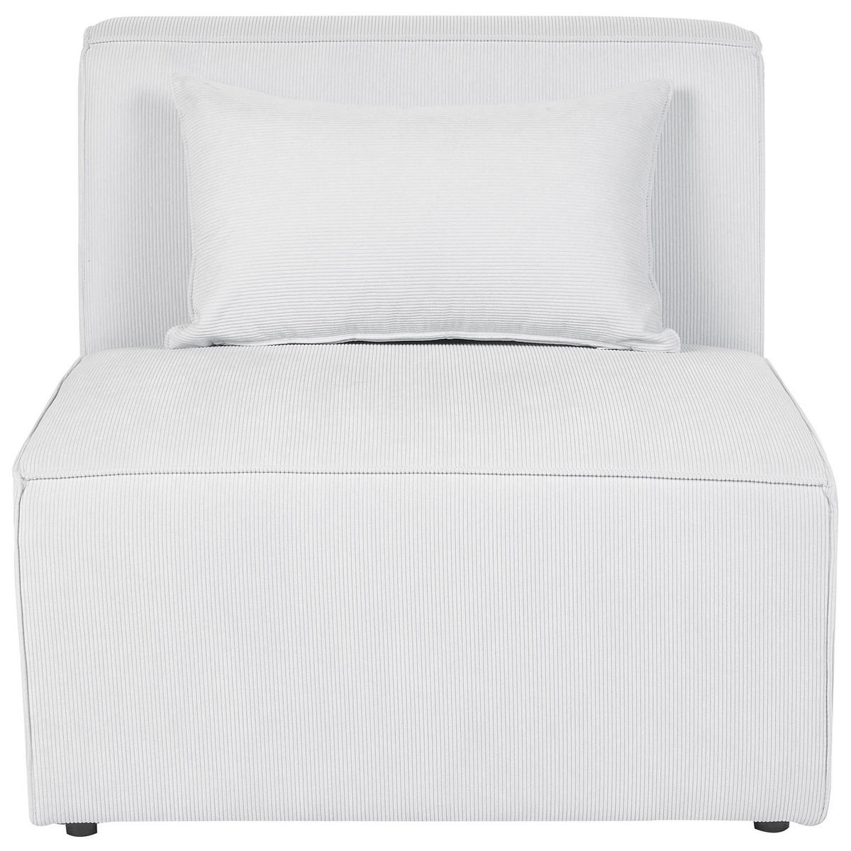 CHAISELOUNGE Cord cremeweiß Lemvig - Weiß, Textil (83/41/166cm) - Beliani