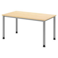 SCHREIBTISCH Serie-H 80/140/74 cm in Ahornfarben/Silberfarben - Silberfarben/Ahornfarben, Holzwerkstoff (80/140/74cm) - bümö