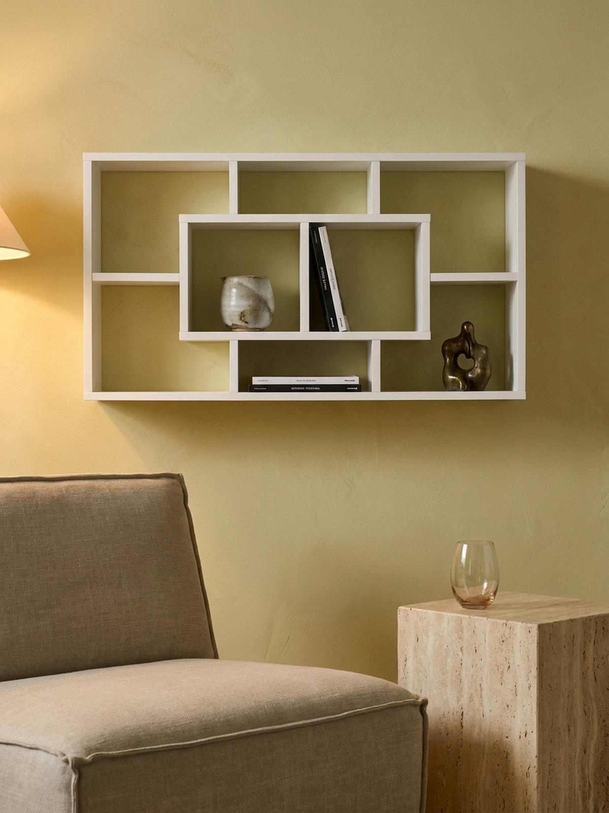WANDREGAL RUR MDF Melaminbeschichtet Modern, Weiß 85x16x48 cm - Weiß, Holz (85/48/16cm) - KADIMA DESIGN