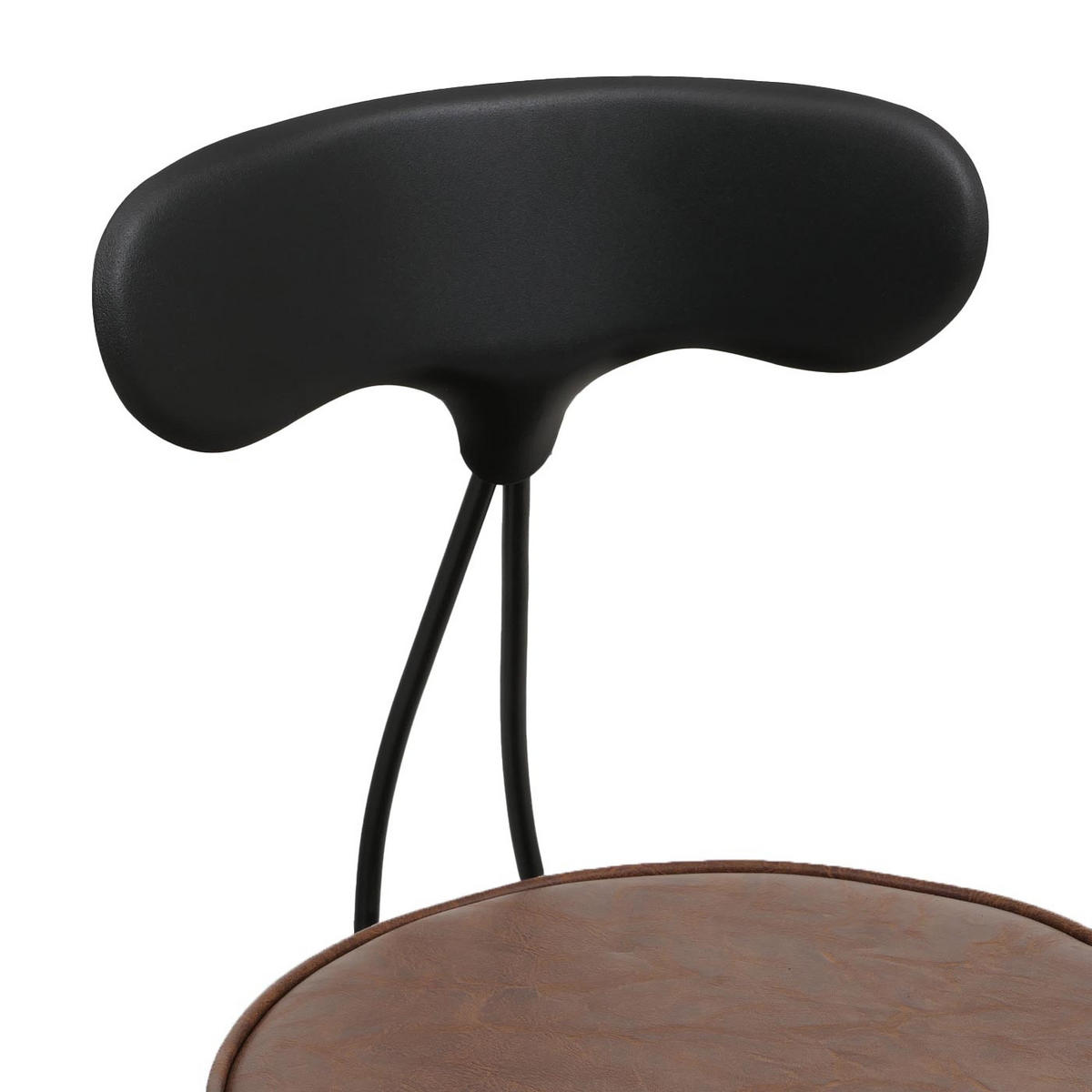 BARHOCKER 2er-Set mit Lehne Sitzhöhe 51-73cm Kunstleder Metall Braun höhenverstellbar - Braun, Kunststoff (45/101/45cm) - PROREGAL