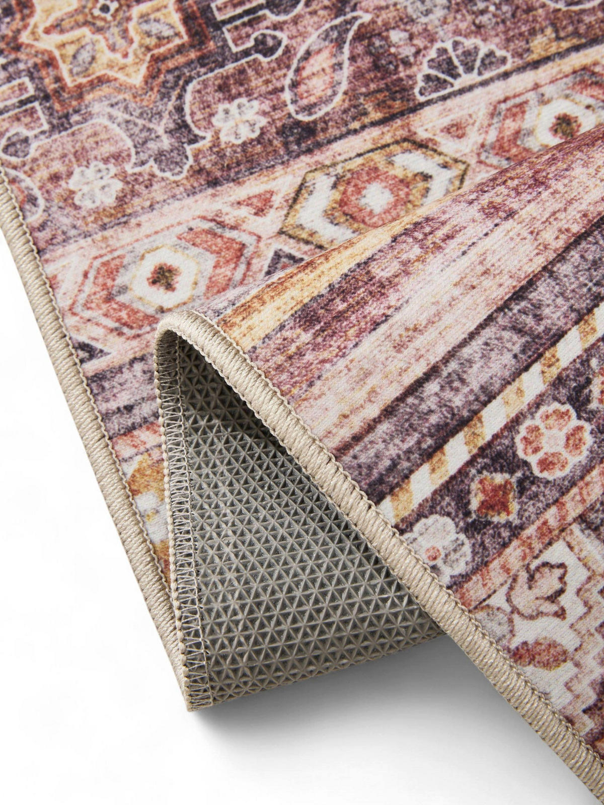 VINTAGE-TEPPICH George waschbar 140x200 cm - Pink/Multicolor, Kunststoff (140/200cm) - benuta