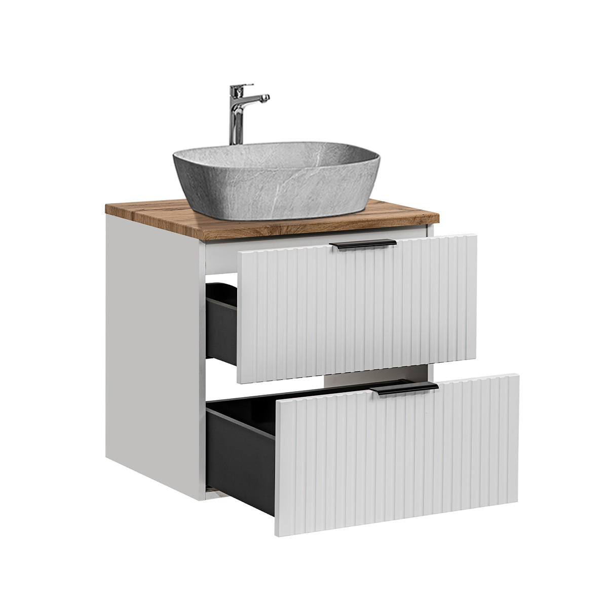 WASCHTISCH 60.6cm Adriel Weiß - Weiß, Holzwerkstoff (60.6/59/46cm) - Petits-meubles