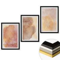 WANDBILDER 3er-Set - 40x60 cm Schwarzer Rahmen - Warme, farbenfrohe Aquarelltexturen - Schwarz, Kunststoff (40/60cm) - ArtPrintCave