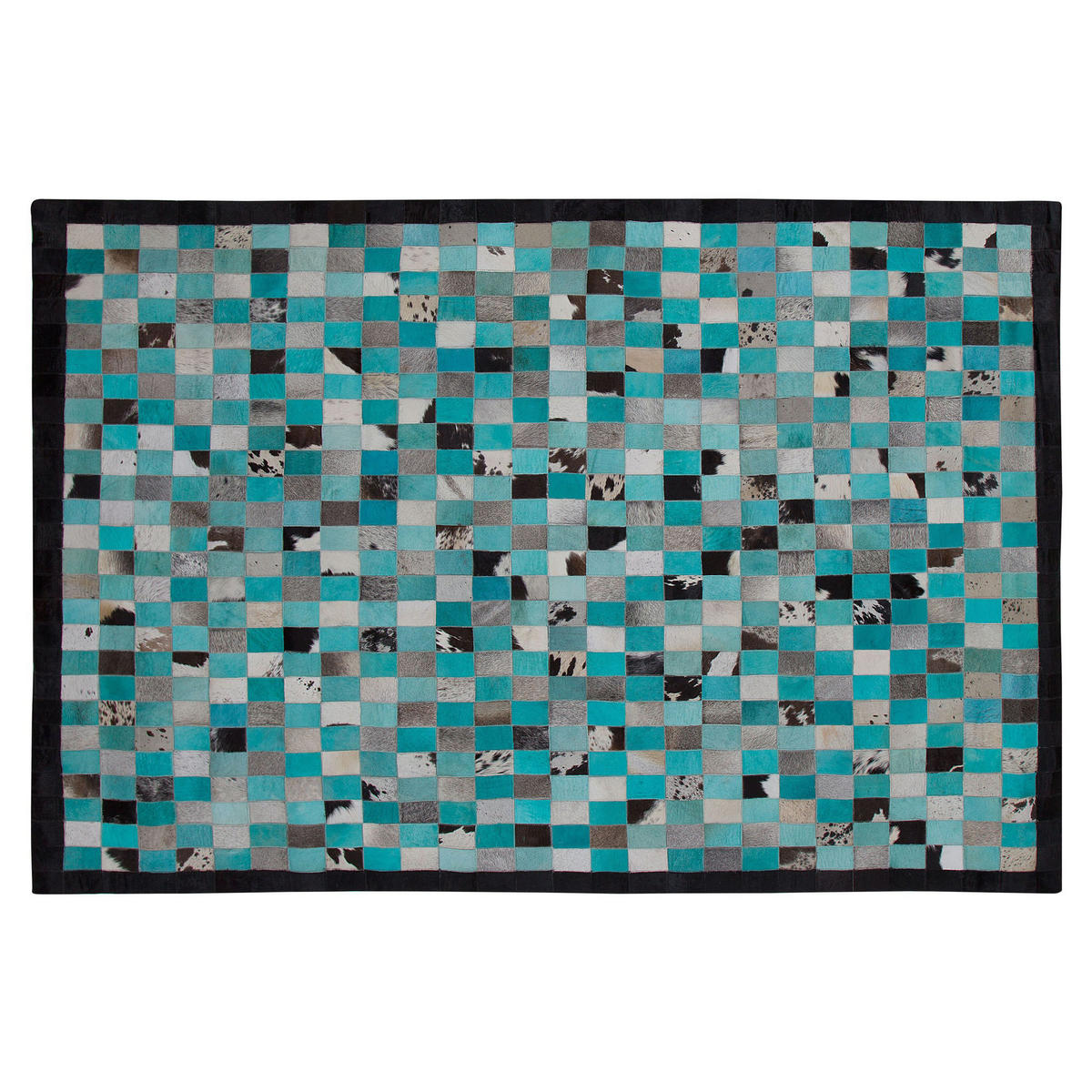 KURZFLOR-TEPPICH Nikfer 200/140 cm - Blau, Fell (140/200cm) - Beliani