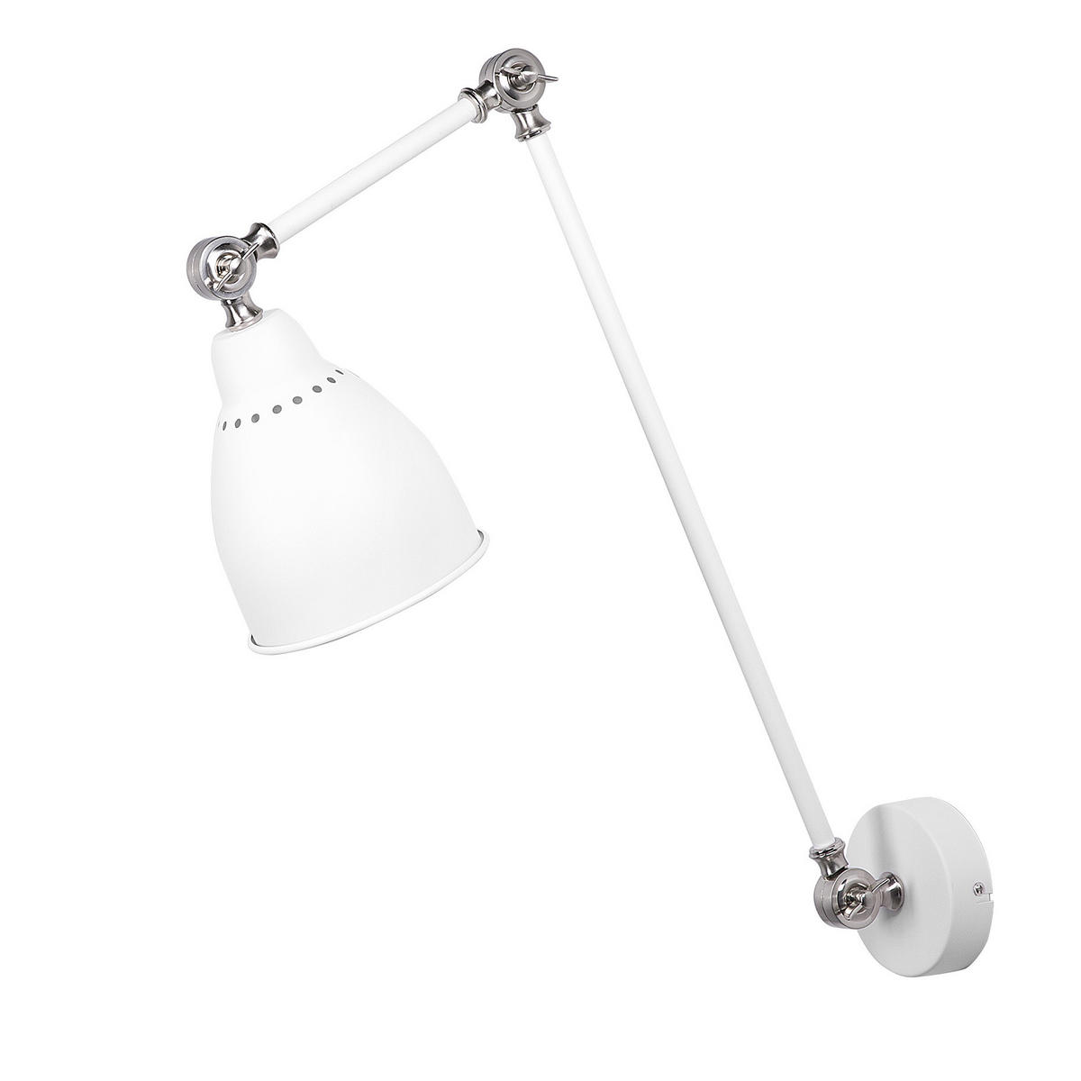 WANDLEUCHTE Mississippi 78/14/18-44 cm - Weiß, Metall (14/44/78cm) - Beliani