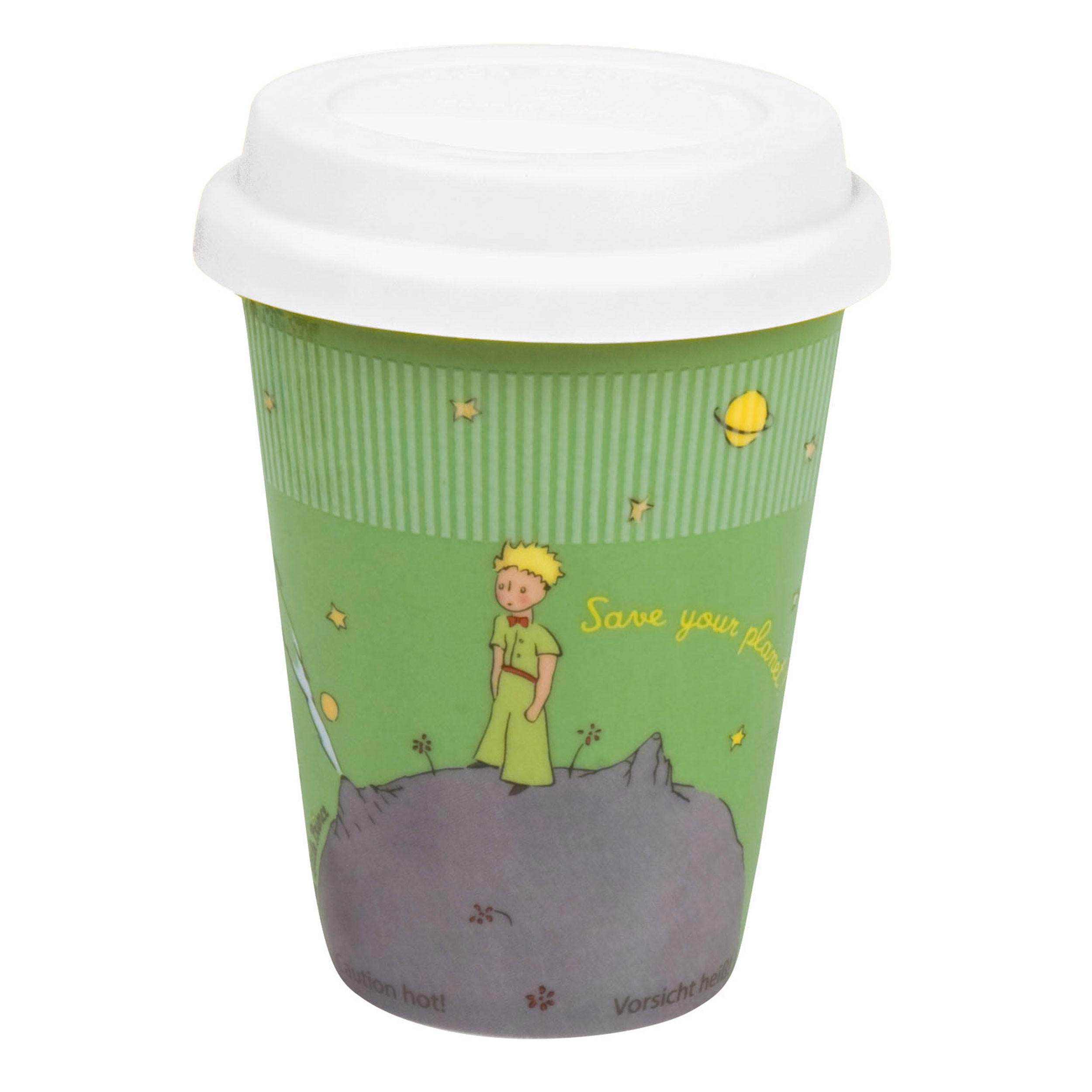 KAFFEEBECHER Der Kleine Prinz Save Your Planet mit Deckel - Naturfarben, Keramik (0.38L) - Könitz