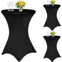 STEHTISCH Hussen 3er Set Schwarz 80 cm - Schwarz, Textil (80/110cm)