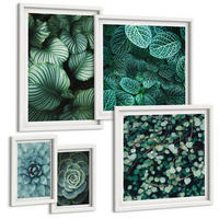 BILDER SET 5er Set - 50x50 cm & 20x30 cm & 40x60 cm Weißer Rahmen - Meerstrand Zitronen Berge - Weiß, Kunststoff (40/60cm) - TULUP