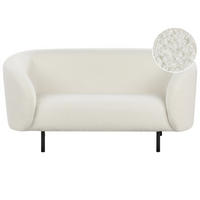 2-SITZER-SOFA Bouclé weiß/schwarz Loen - Schwarz/Weiß, Textil (155/79/70cm) - Beliani