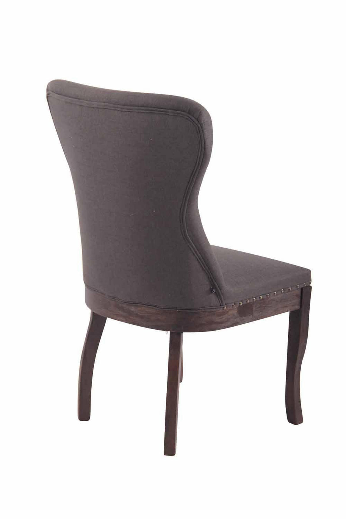 STUHL Stoff dunkelgrau - Dunkelgrau/Dunkelbraun, Holz/Textil (50/94/61cm) - CLP
