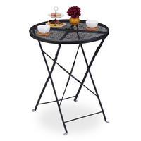 BALKONTISCH - Schwarz, Metall (60.5/60.5/71.5cm) - Relaxdays