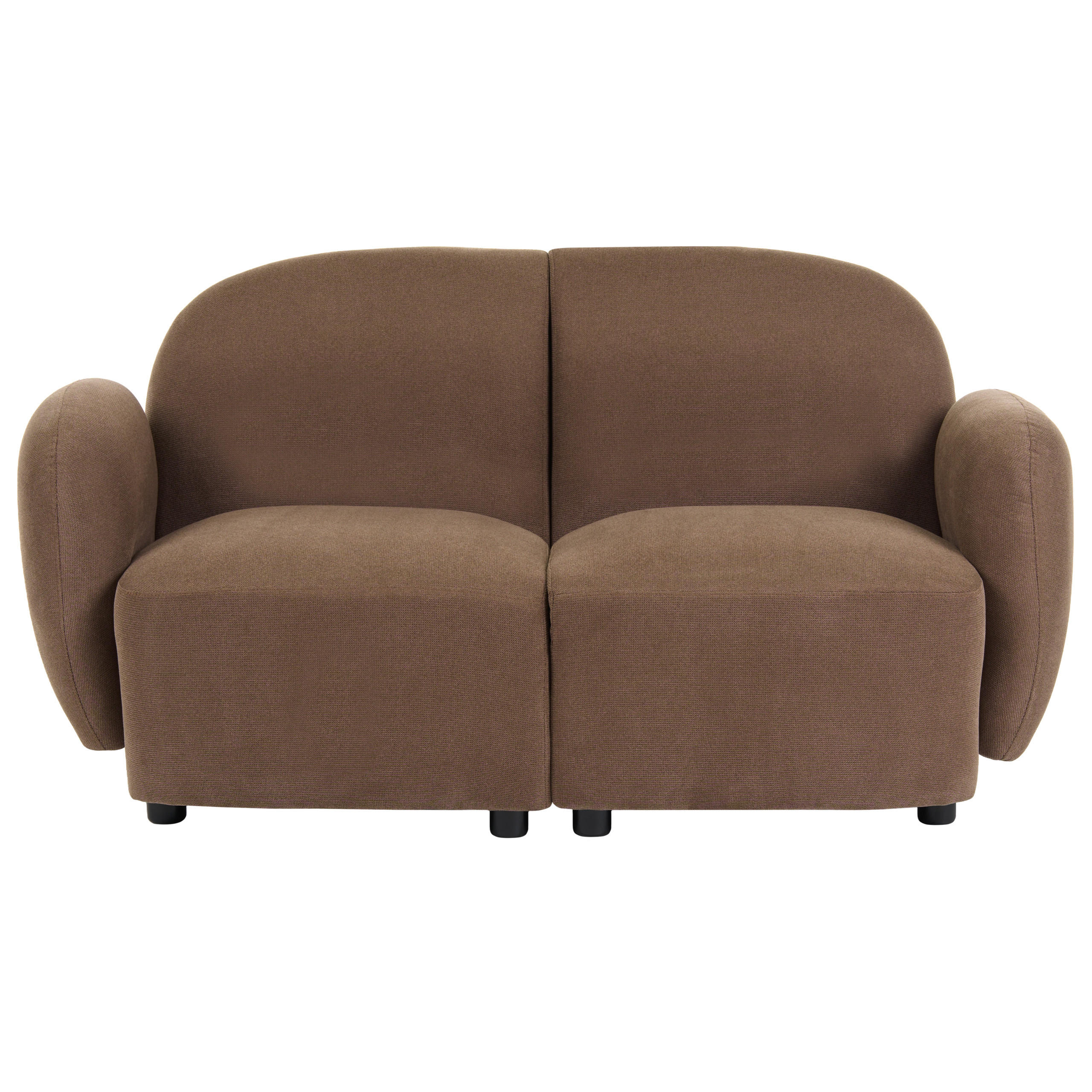 2-SITZER-SOFA Stoff Braun Jule - Schwarz/Braun, Textil (151/77/82cm) - Beliani