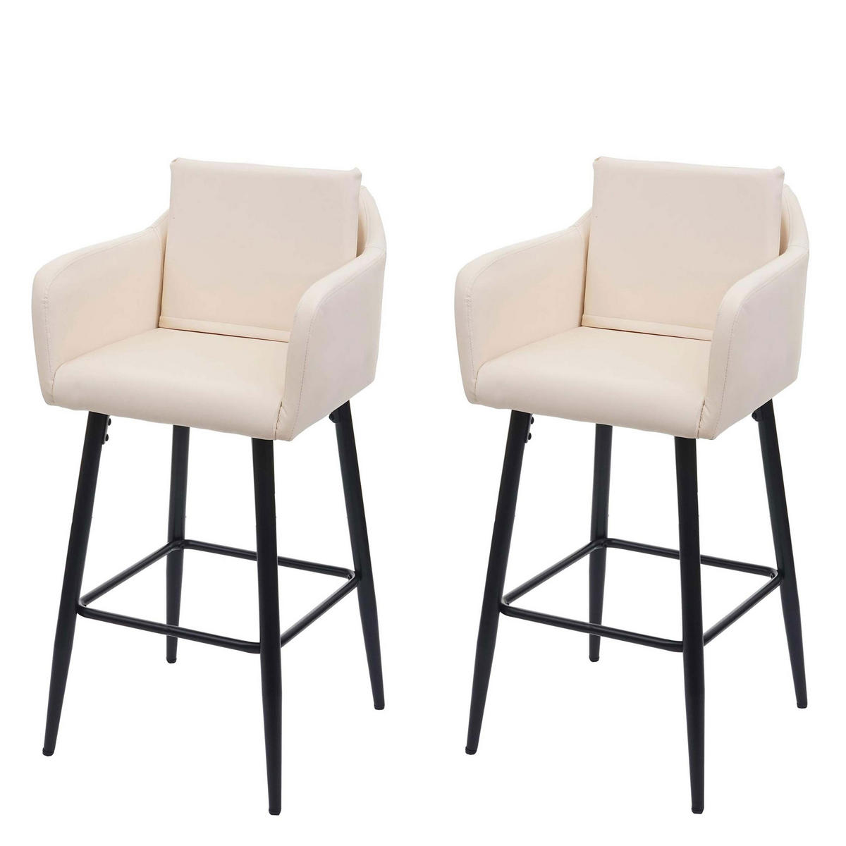 BARHOCKER Cremeweiß 2er-Set - Weiß, Textil (54/105/53cm) - MCW