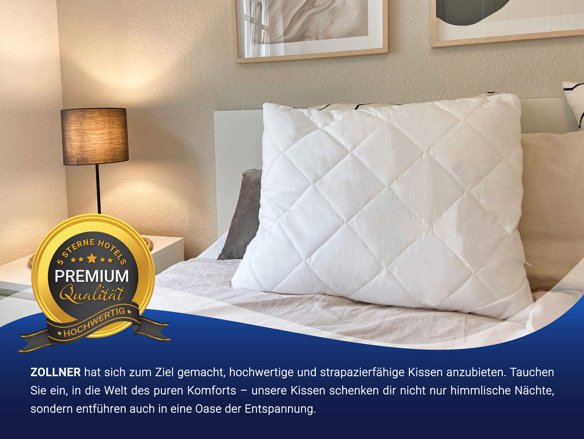 KISSEN, 2er-Set, 50x60 cm, 50% Polyester, 50% Baumwolle, Weiß - Weiß, Textil (50/60cm) - Zollner