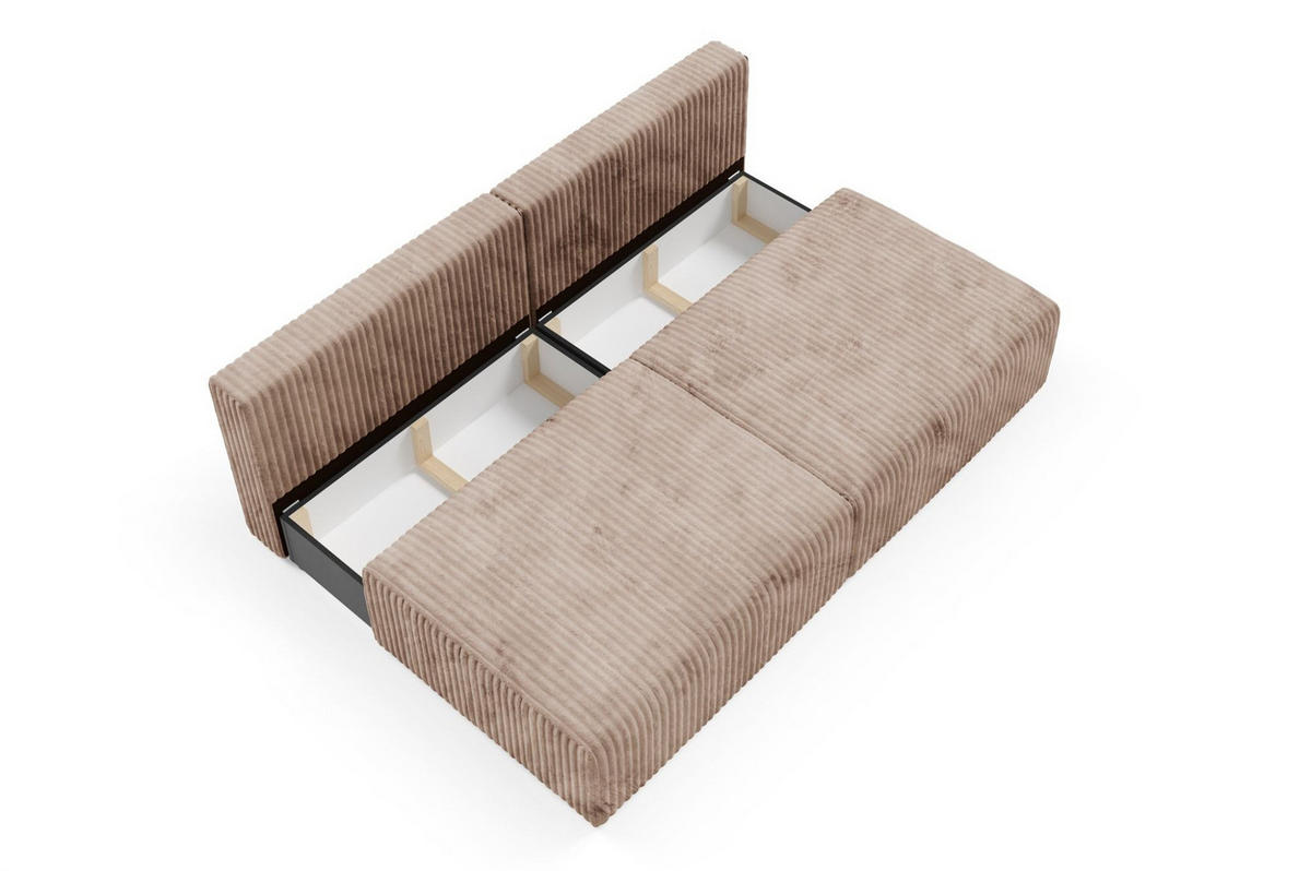 SCHLAFSOFA Natalia Xs - Beige, Holzwerkstoff/Textil (216/85/105cm) - Fun Möbel