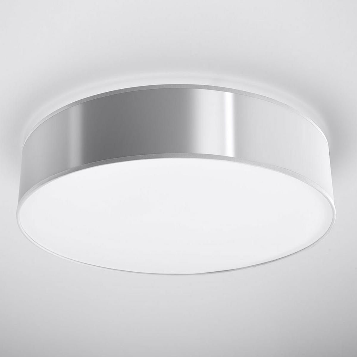 DECKENLEUCHTE Stahl Grau Rund 45 cm - Grau, Metall (45/45/12cm)