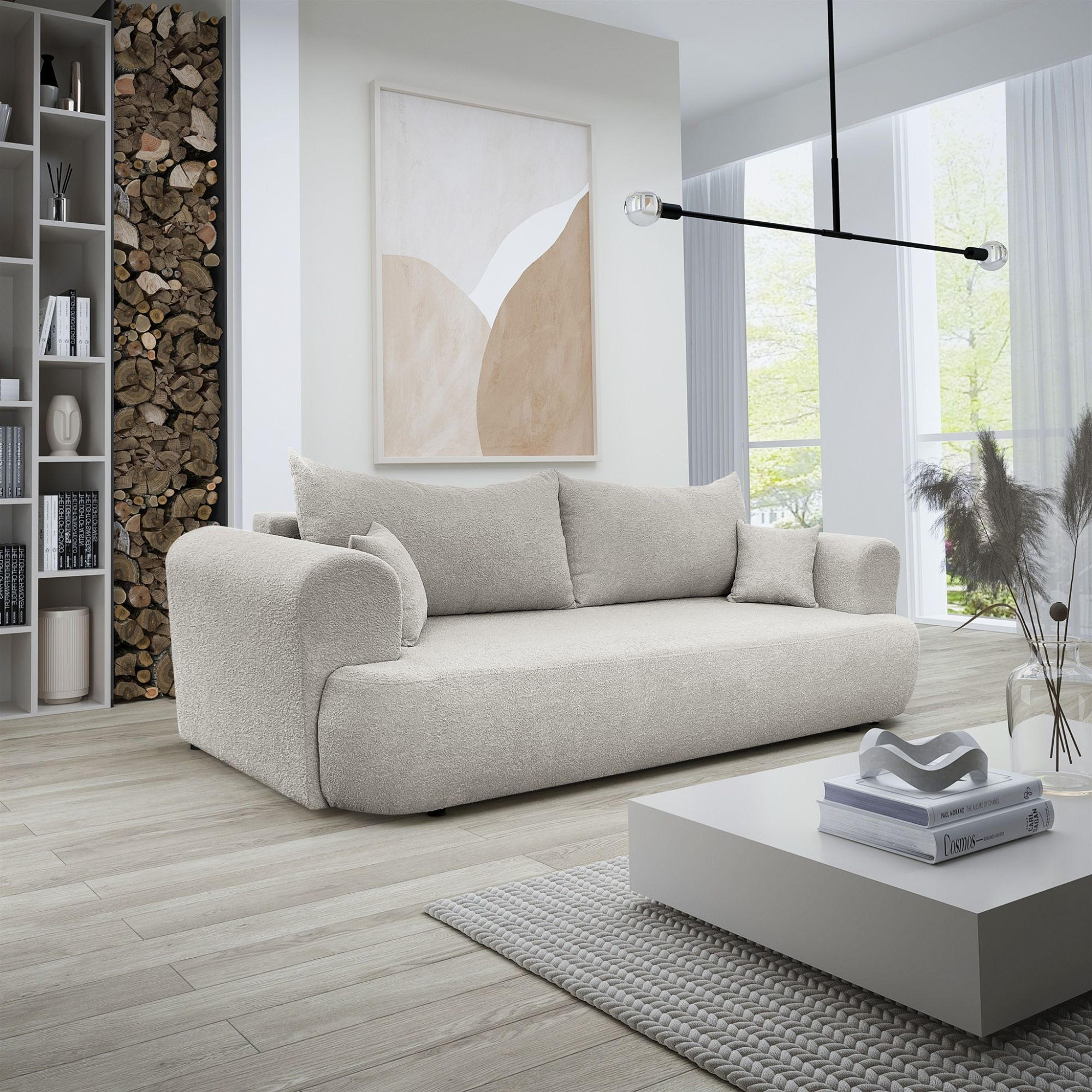 SCHLAFSOFA Anike Stoff Now Or Never - Beige, Holzwerkstoff/Textil (240/78/110cm) - Fun Möbel