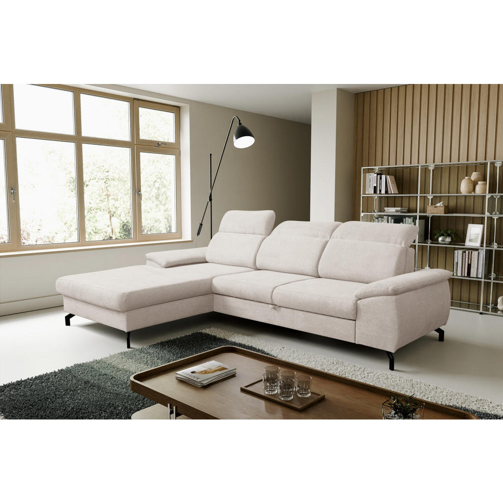 Thumbnail - Venasi Möbel Ecksofa, Beige, Textil, 3-Sitzer, 276x184 cm, Wohnzimmer, Sofas & Couches, Wohnlandschaften, Ecksofas