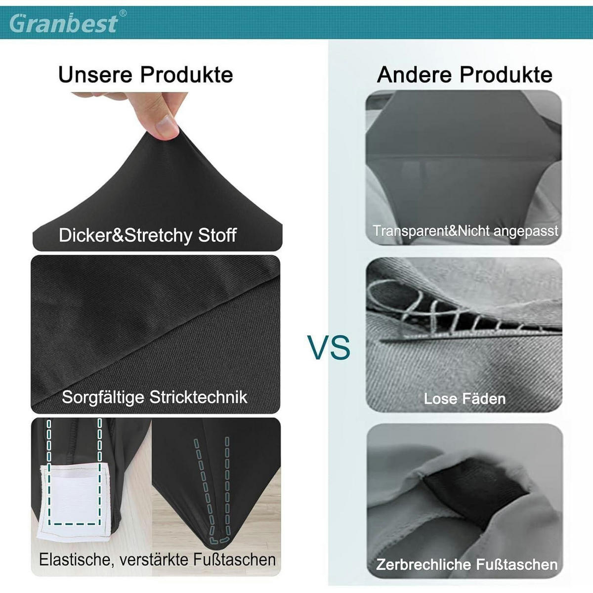 STEHTISCHHUSSEN 2er Set Schwarz Ø 80-85cm - Schwarz, Textil (85/85cm)