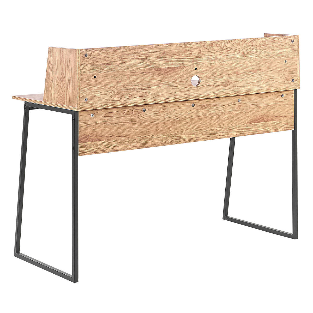 SCHREIBTISCH heller Holzfarbton/schwarz 120/59/101 cm Gorus - Hellgrau, Holzwerkstoff (59/120/101cm) - Beliani