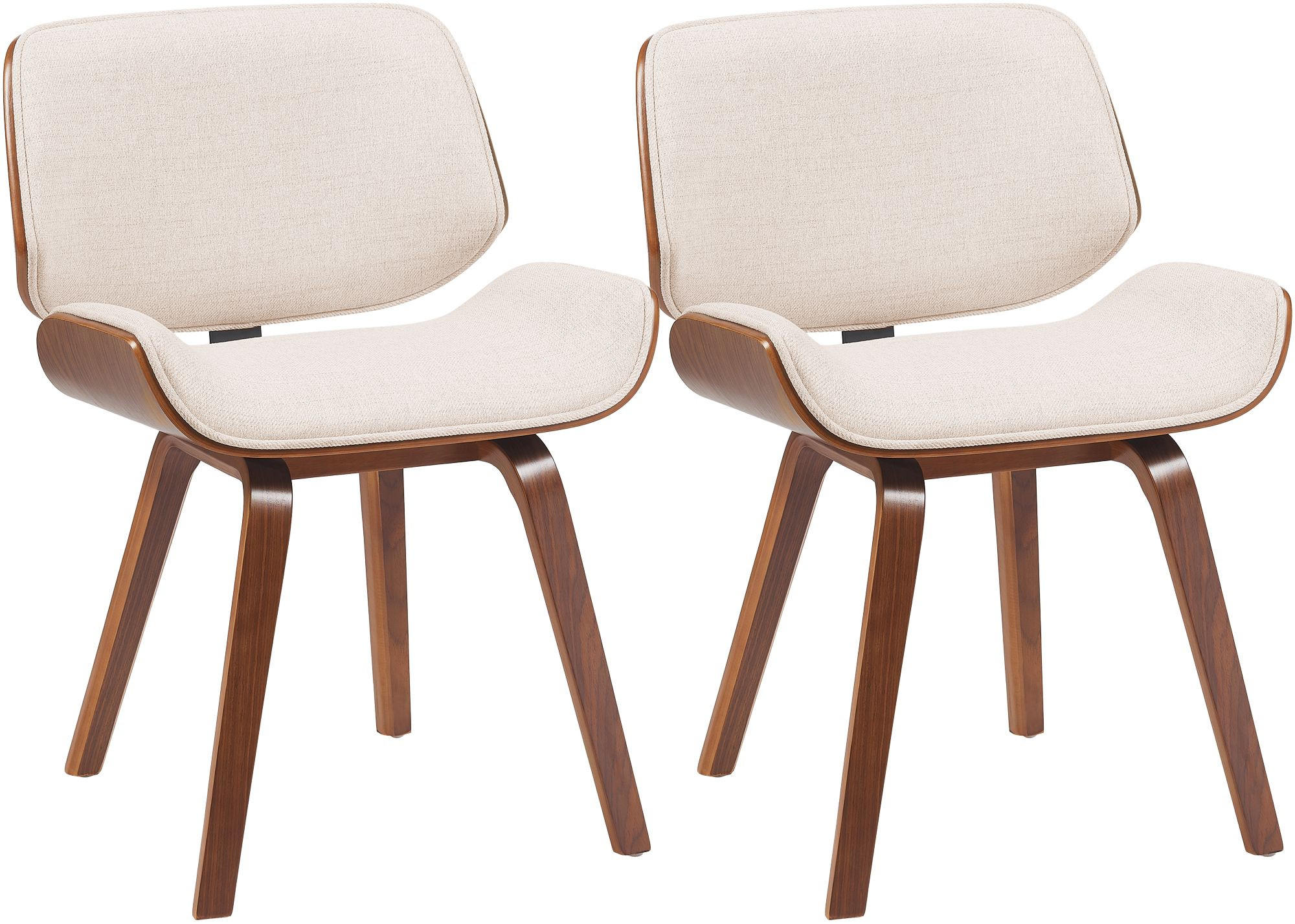 ESSZIMMERSTUHL 2 Stoff Walnuss/Creme - Walnussfarben/Creme, Holz/Textil (55/80/41cm) - CLP