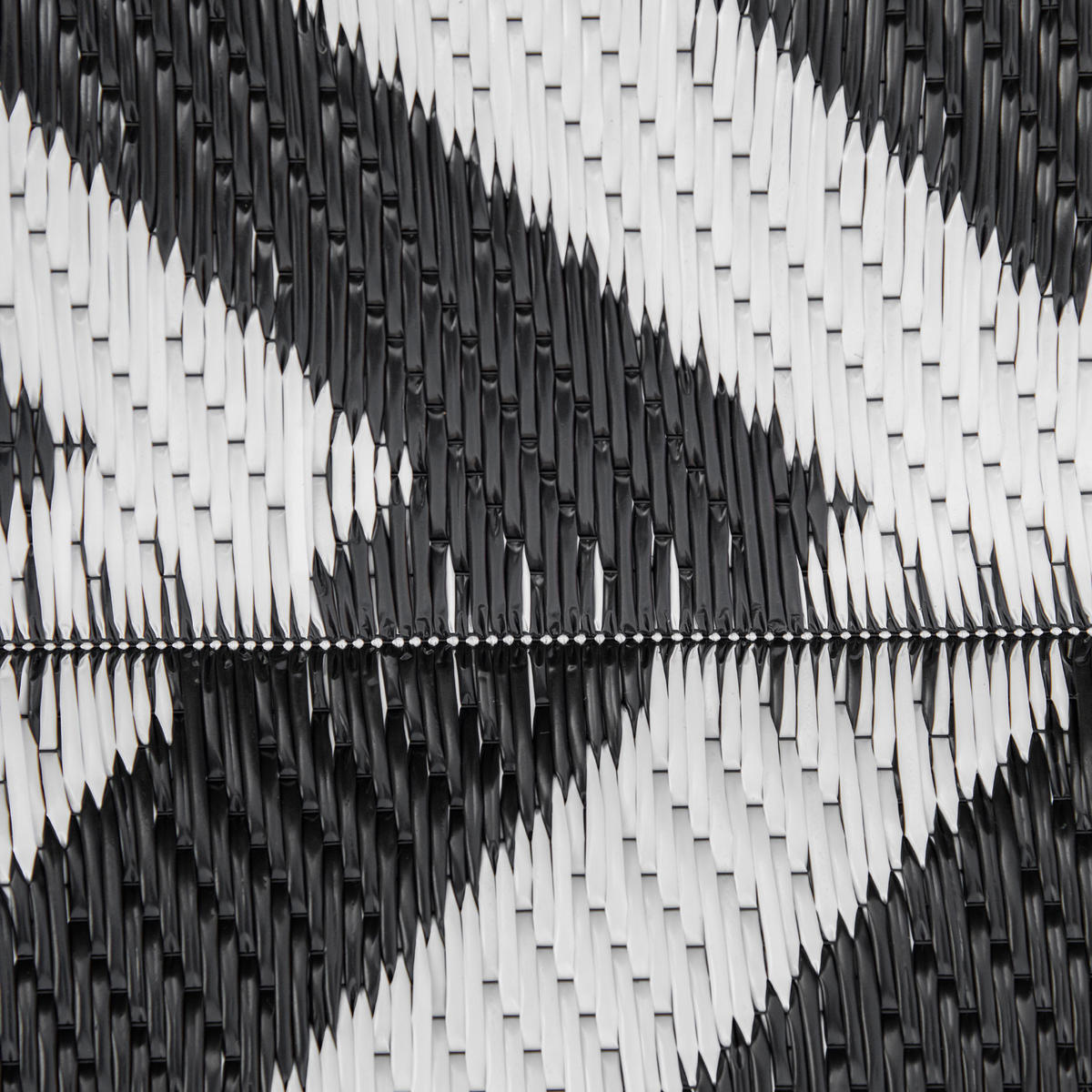 OUTDOORTEPPICH, PP-Kunststoff, Schwarz+Weiß - Schwarz, Kunststoff (182/121cm) - Outsunny
