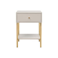 NACHTTISCH - 40 cm x 40 cm - Holz, Platte - Beige, Goldfarben - MILAVIA - Beige/Goldfarben, Holz (40/55/40cm) - Vente-Unique