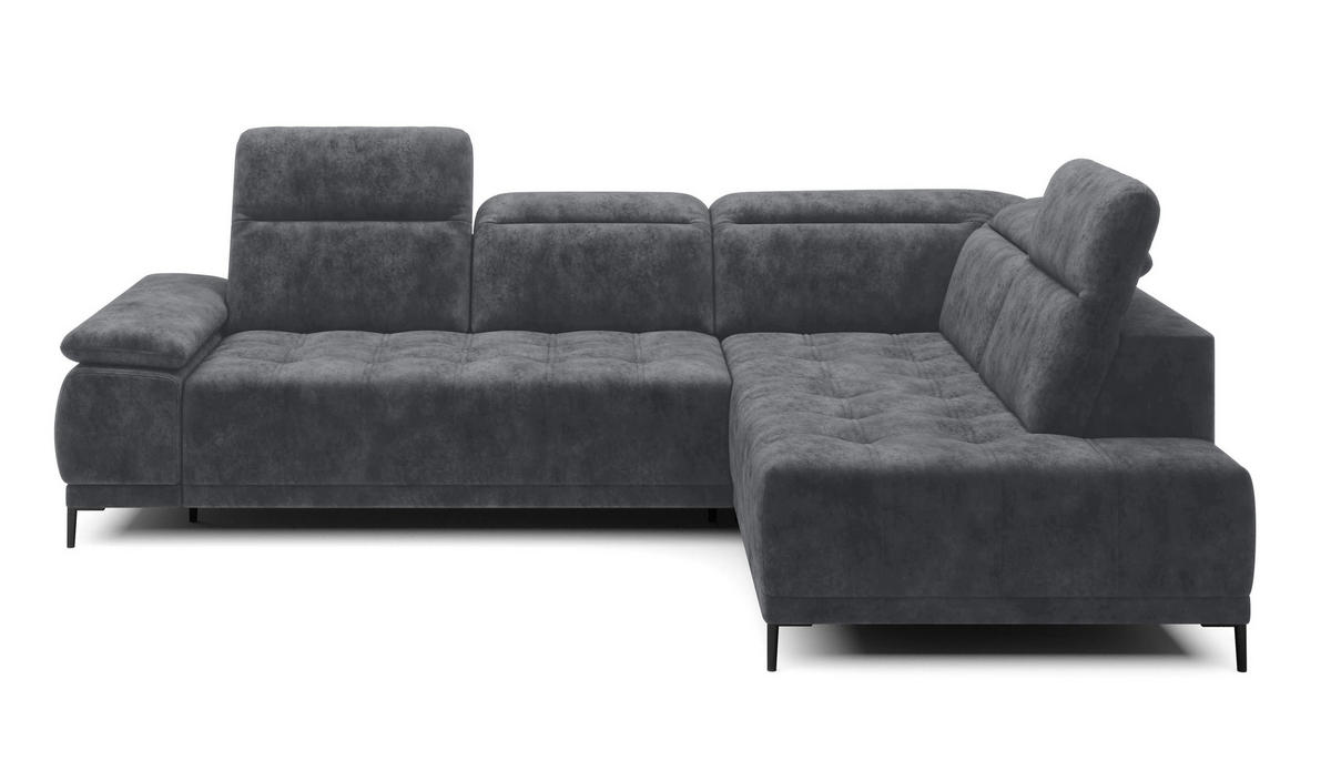 ECKSOFA FOCUS XL L-förmig Konfiguration freistehend RECHTS 352x204x98cm Grey - Grau, Holz/Textil (352/204cm) - DomoHome