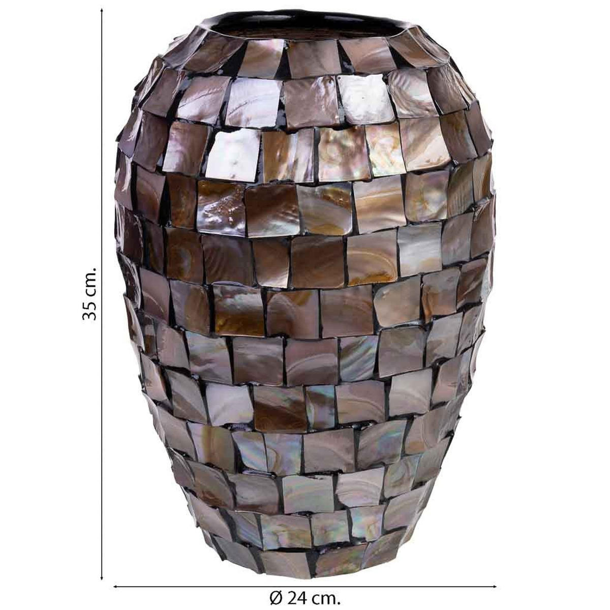 VASE aus Holz, braun, 24x35cm - Braun, Holz (35cm) - Wanderlust