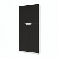 BÜROSCHRANK Logan Fronten in Schwarz matt - Schwarz, Holzwerkstoff (82/184/37cm) - Vladon