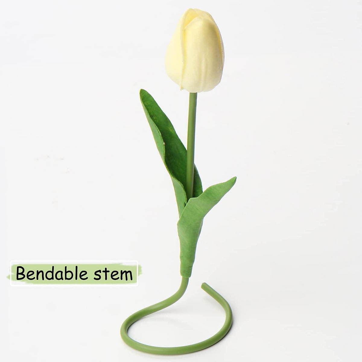KUNSTBLUMEN Tulpen 20 Stück Hell Gelb 34 cm - Gelb, Kunststoff (34cm)