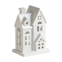 KERZENSTÄNDER Hausi, Weiß, 25 x 12 x 17 cm, Dekorative Weihnachtsdeko - Weiß, Keramik (12/25/17cm) - home&you