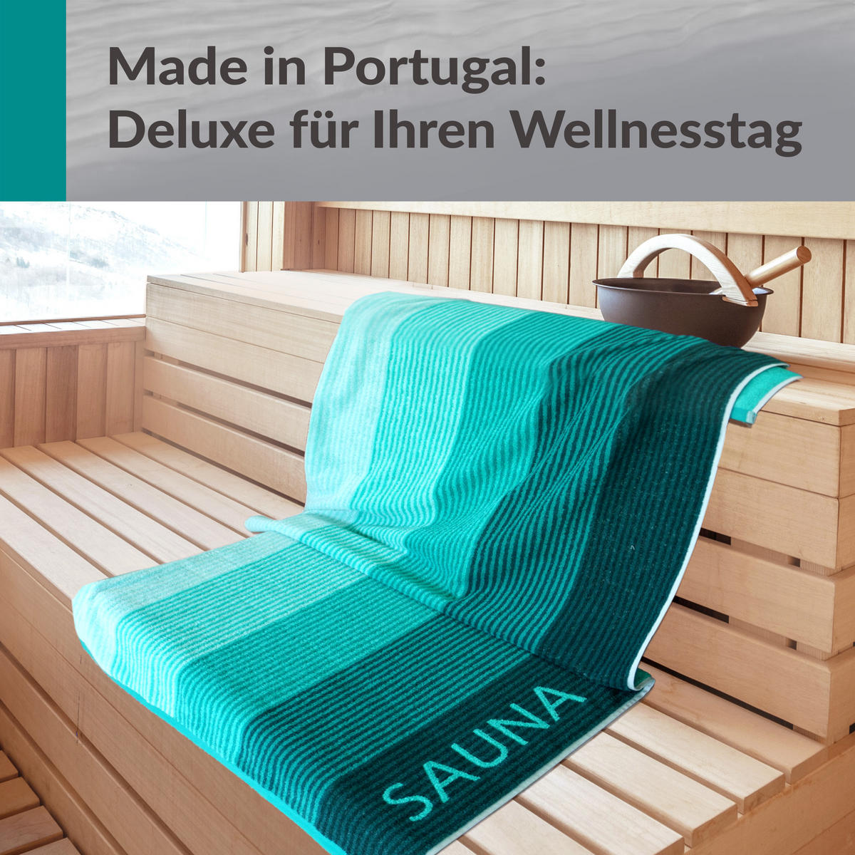 SAUNAHANDTUCH Helsinki Grün – Dunkelgrün 85x200 cm - Dunkelgrün/Grün, Textil (85/200cm) - Lashuma